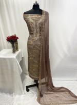 Shimmer Pink Wedding Wear Zari Work Dress Material